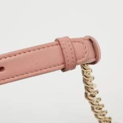 Pre Owned Dior Pink Studded Leather Small Diorama Shoulder Bag