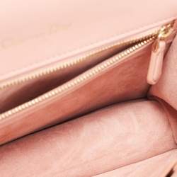 Pre Owned Dior Pink Studded Leather Small Diorama Shoulder Bag