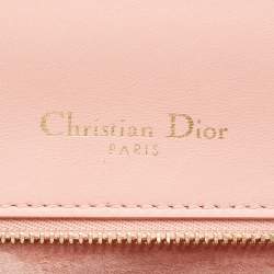 Pre Owned Dior Pink Studded Leather Small Diorama Shoulder Bag