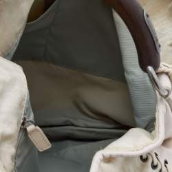 مملوكة مسبقًا Dior Cream Oblique Canvas and Leather Ethnic Hobo