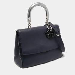 Pre Owned Dior Blue Leather Be Dior Top Handle Bag