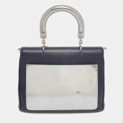 Pre Owned Dior Blue Leather Be Dior Top Handle Bag