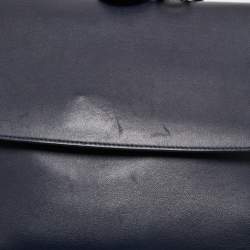 Pre Owned Dior Blue Leather Be Dior Top Handle Bag