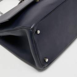 Pre Owned Dior Blue Leather Be Dior Top Handle Bag
