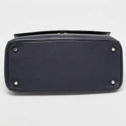 Pre Owned Dior Blue Leather Be Dior Top Handle Bag