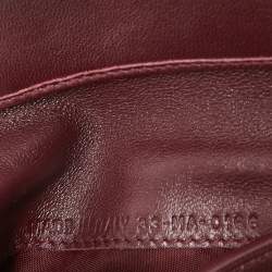 Pre Owned Dior Burgundy Cannage Leather Lady Dior Compact French Wallet