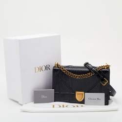 Pre Owned Dior Black Cannage Python Medium Diorama Shoulder Bag