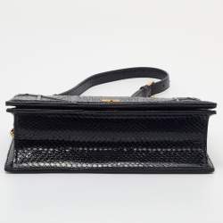 Pre Owned Dior Black Cannage Python Medium Diorama Shoulder Bag