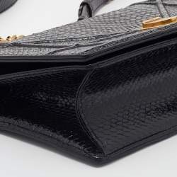 Pre Owned Dior Black Cannage Python Medium Diorama Shoulder Bag
