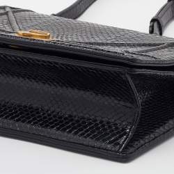Pre Owned Dior Black Cannage Python Medium Diorama Shoulder Bag