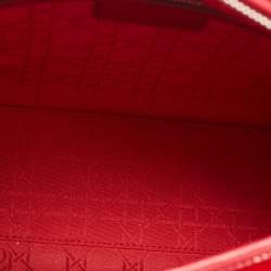 Dior Red Cannage Patent Leather Large Lady Dior Tote