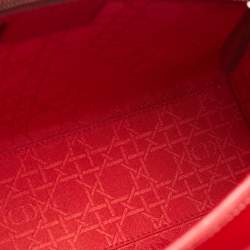 Dior Red Cannage Patent Leather Large Lady Dior Tote