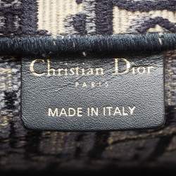 Pre Owned Dior Blue Oblique Canvas Large Book Tote