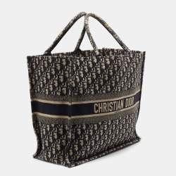 Pre Owned Dior Blue Oblique Canvas Large Book Tote