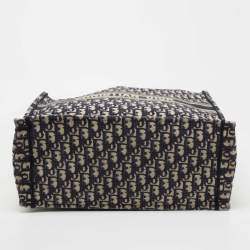 Pre Owned Dior Blue Oblique Canvas Large Book Tote