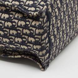 Pre Owned Dior Blue Oblique Canvas Large Book Tote