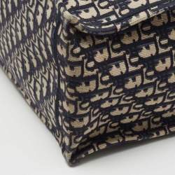 Pre Owned Dior Blue Oblique Canvas Large Book Tote