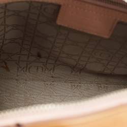Pre Owned Dior Beige Cannage Patent Leather Large Lady Dior Tote