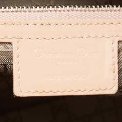 Pre Owned Dior Beige Cannage Patent Leather Large Lady Dior Tote