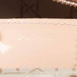 Pre Owned Dior Beige Cannage Patent Leather Large Lady Dior Tote