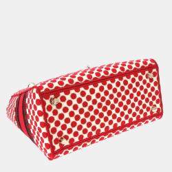 مملوكة مسبقًا Dior Red Canvas DiorAmour Dots Lady D-Lite Bag