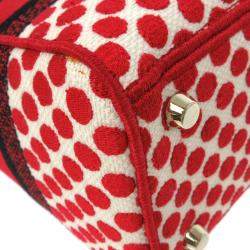 مملوكة مسبقًا Dior Red Canvas DiorAmour Dots Lady D-Lite Bag