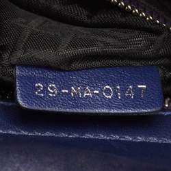 Pre Owned Dior Blue Cannage Leather Small My Lady Dior Tote