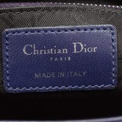 Pre Owned Dior Blue Cannage Leather Small My Lady Dior Tote