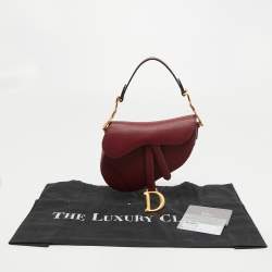 Dior Burgundy Leather Saddle Bag