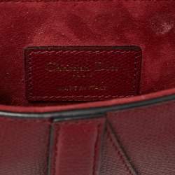 Dior Burgundy Leather Saddle Bag