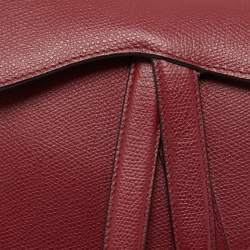 Dior Burgundy Leather Saddle Bag