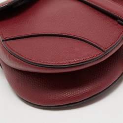 Dior Burgundy Leather Saddle Bag