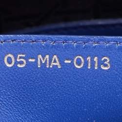 Pre Owned Dior Blue Cannage Leather Large Lady Dior Tote
