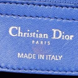 Pre Owned Dior Blue Cannage Leather Large Lady Dior Tote