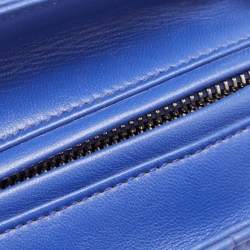 Pre Owned Dior Blue Cannage Leather Large Lady Dior Tote