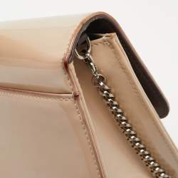 Pre Owned Dior Beige Patent Leather Miss Dior Promenade Chain Shoulder Bag