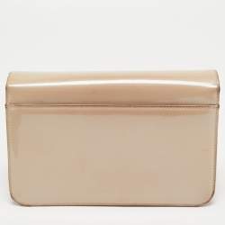 Pre Owned Dior Beige Patent Leather Miss Dior Promenade Chain Shoulder Bag