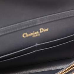 Dior Metallic Bronze Micro Cannage Patent Leather Diorama Wallet on Chain 
