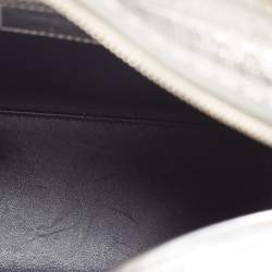 Pre Owned Dior Silver/Blue Ombre Micro Cannage Patent Leather Medium Lady Dior Tote