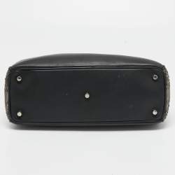 Pre Owned Dior Black Leather And Python Medium Diorissimo Shopper Tote