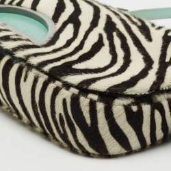 Pre Owned Dior Tricolor Zebra Print Calfhair and Patent Leather Malice Shoulder Bag