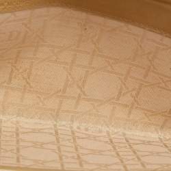 Pre Owned Dior Beige Cannage Patent Leather Continental Wallet