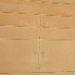 Pre Owned Dior Beige Cannage Patent Leather Continental Wallet