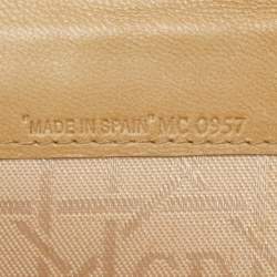 Pre Owned Dior Beige Cannage Patent Leather Continental Wallet