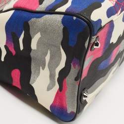 Pre Owned Dior Multicolor Camouflage Canvas Anselm Reyle Boston Bag
