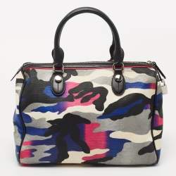 Pre Owned Dior Multicolor Camouflage Canvas Anselm Reyle Boston Bag