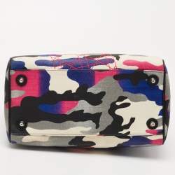 Pre Owned Dior Multicolor Camouflage Canvas Anselm Reyle Boston Bag