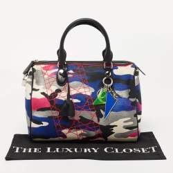 Pre Owned Dior Multicolor Camouflage Canvas Anselm Reyle Boston Bag