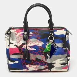 Pre Owned Dior Multicolor Camouflage Canvas Anselm Reyle Boston Bag