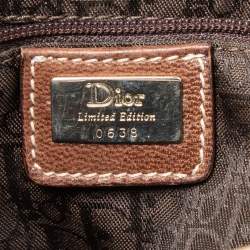 Pre Owned Dior Beige/Brown Leather and Fabric Limited Edition Saddle Bag